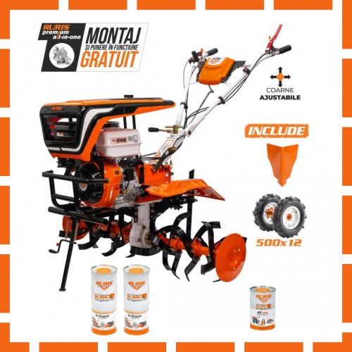 Motosapatoare RURIS 915K + roti cauciuc 5.00-12+rarita 15 CP