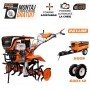 Motosapatoare RURIS 918 K PILOT + roti cauciuc 6.00-12 +Remorca RURIS 4 x 4 600 S 18 CP 