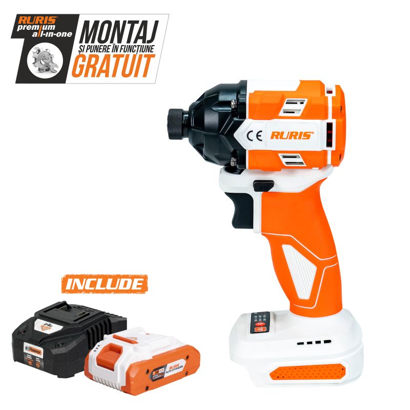 Masina de insurubat cu impact pe acumulator RURIS RMX 2300 POWER ALFA UP {contine acumulator 4Ah+incarcator}