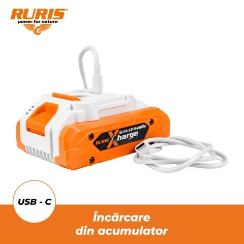 Ruris Acumulator ALFA UP 2400e, 20V, 4 Ah, incarcare USB-C