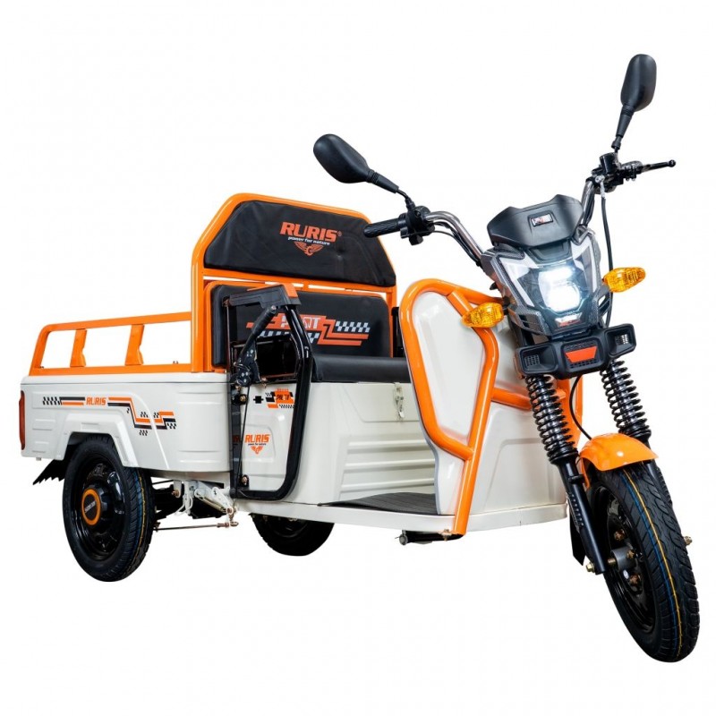 Triciclu Electric Cargo RURIS Pilot 3110A – Motor 2000W, Baterie 72V 32Ah, Autonomie 80 km, Sarcina 300 kg, Max. 25 km/h, ALB