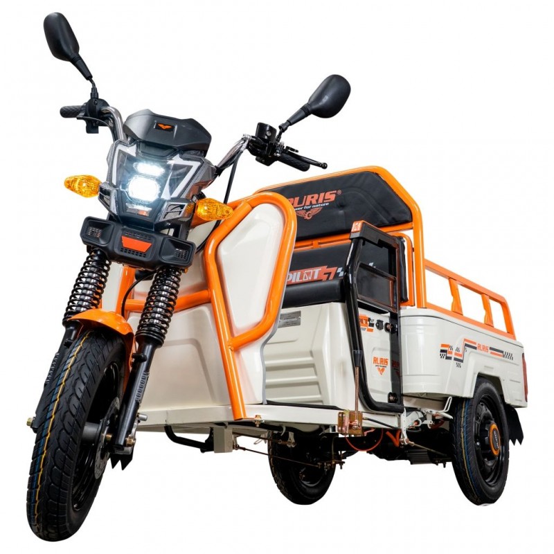Triciclu Electric Cargo RURIS Pilot 3110A – Motor 2000W, Baterie 72V 32Ah, Autonomie 80 km, Sarcina 300 kg, Max. 25 km/h, ALB