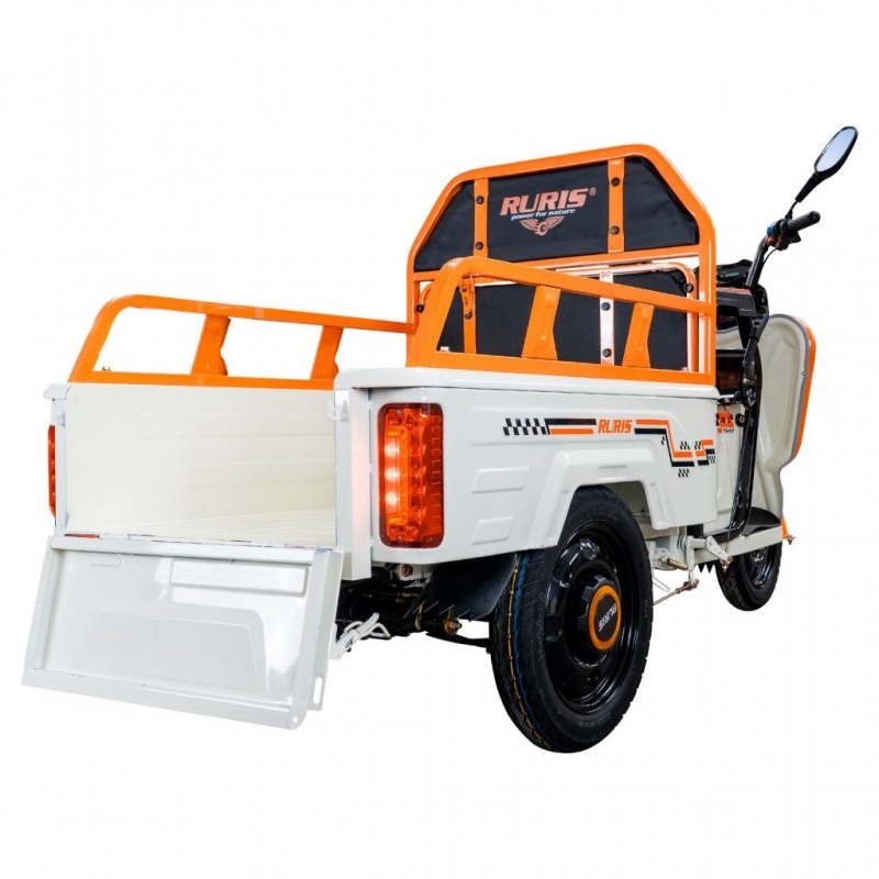 Triciclu Electric Cargo RURIS Pilot 3110A – Motor 2000W, Baterie 72V 32Ah, Autonomie 80 km, Sarcina 300 kg, Max. 25 km/h, ALB