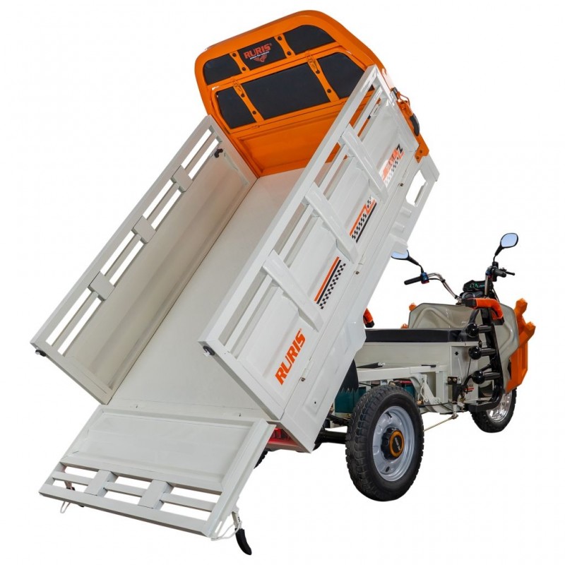 Triciclu electric cargo RURIS Pilot 3130A, Motor 3600W, Baterie 72V 58Ah, Autonomie 80 km, Capacitate 603 kg, Frana Fata Disc / Spate Tambur, Display LCD Extra-Large, Alb