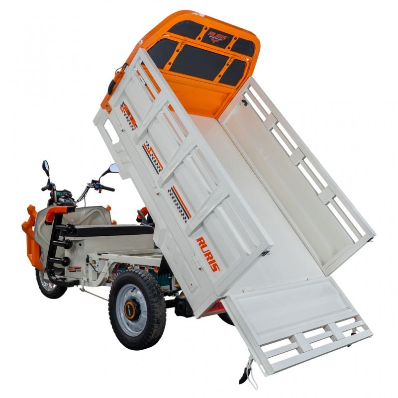 Triciclu electric cargo RURIS Pilot 3130A, Motor 3600W, Baterie 72V 58Ah, Autonomie 80 km, Capacitate 603 kg, Frana Fata Disc / Spate Tambur, Display LCD Extra-Large, Alb