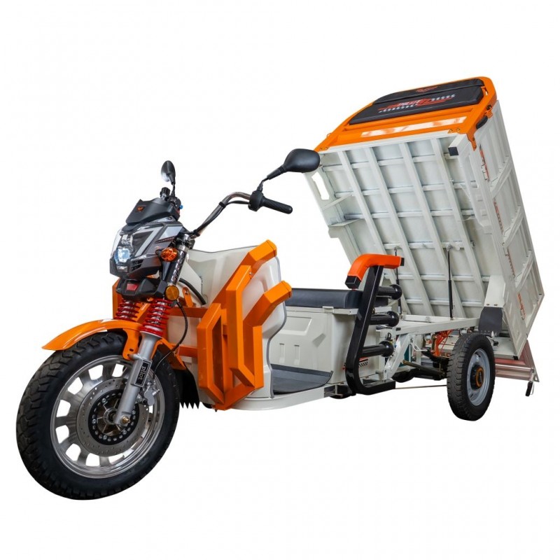Triciclu electric cargo RURIS Pilot 3130A, Motor 3600W, Baterie 72V 58Ah, Autonomie 80 km, Capacitate 603 kg, Frana Fata Disc / Spate Tambur, Display LCD Extra-Large, Alb