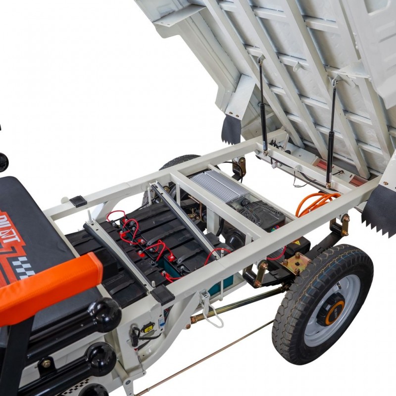 Triciclu electric cargo RURIS Pilot 3130A, Motor 3600W, Baterie 72V 58Ah, Autonomie 80 km, Capacitate 603 kg, Frana Fata Disc / Spate Tambur, Display LCD Extra-Large, Alb
