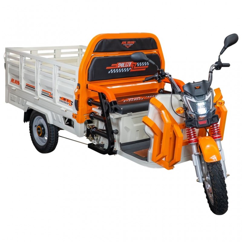Triciclu electric cargo RURIS Pilot 3130A, Motor 3600W, Baterie 72V 58Ah, Autonomie 80 km, Capacitate 603 kg, Frana Fata Disc / Spate Tambur, Display LCD Extra-Large, Alb