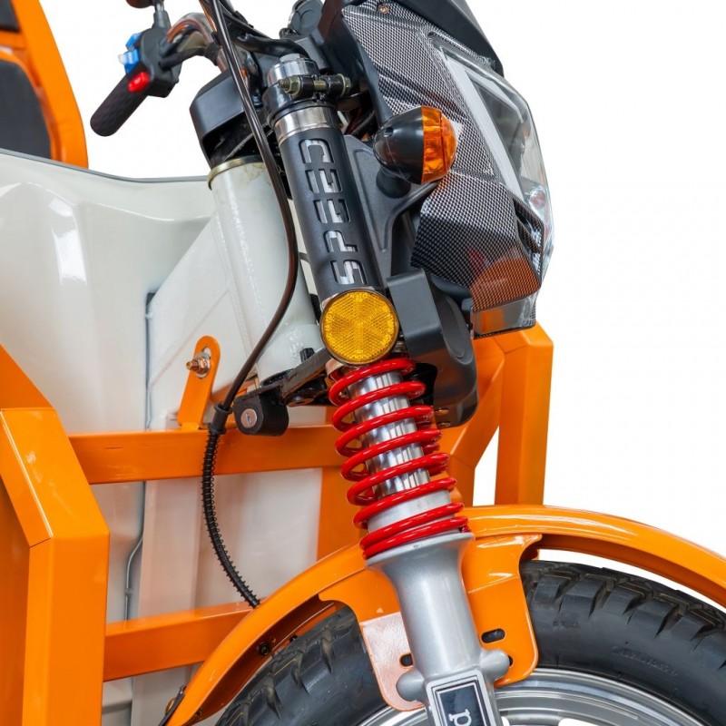 Triciclu electric cargo RURIS Pilot 3130A, Motor 3600W, Baterie 72V 58Ah, Autonomie 80 km, Capacitate 603 kg, Frana Fata Disc / Spate Tambur, Display LCD Extra-Large, Alb