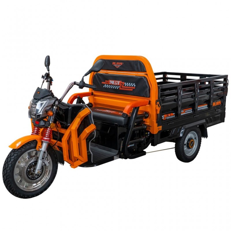 Triciclu electric cargo RURIS Pilot 3130N, Motor 3600W, Baterie 72V 58Ah, Autonomie 80 km, Capacitate 603 kg, Frana Fata Disc / Spate Tambur, Negru