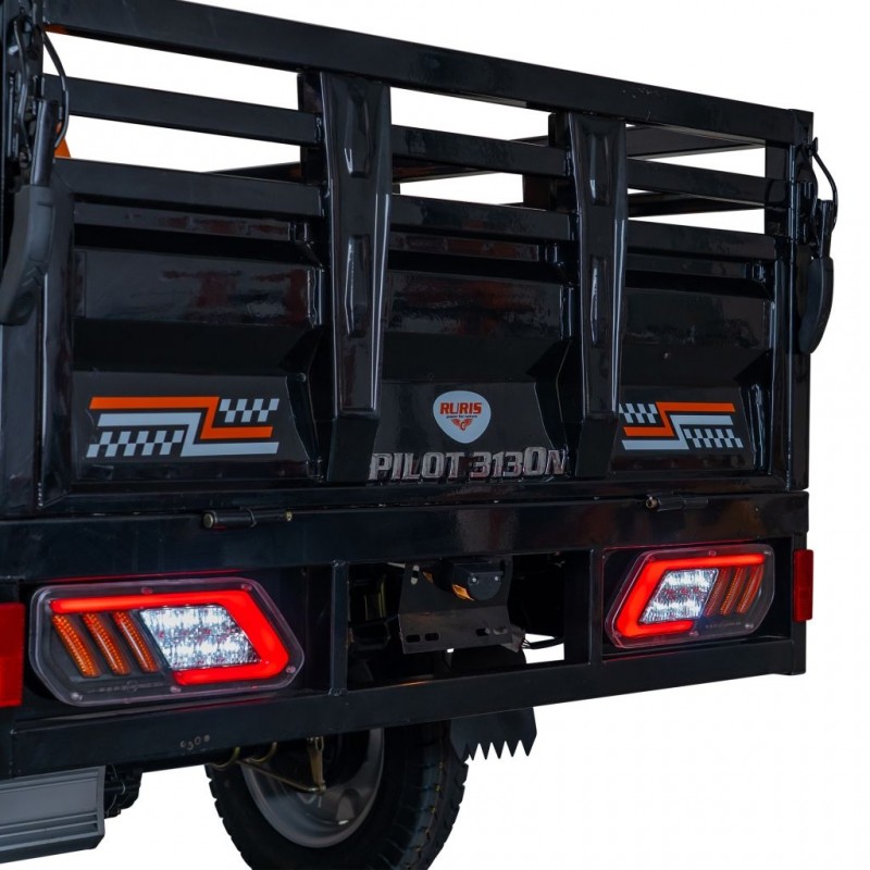 Triciclu electric cargo RURIS Pilot 3130N, Motor 3600W, Baterie 72V 58Ah, Autonomie 80 km, Capacitate 603 kg, Frana Fata Disc / Spate Tambur, Negru