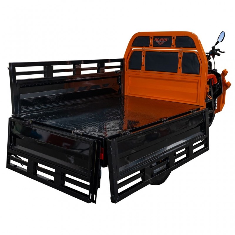Triciclu electric cargo RURIS Pilot 3130N, Motor 3600W, Baterie 72V 58Ah, Autonomie 80 km, Capacitate 603 kg, Frana Fata Disc / Spate Tambur, Negru