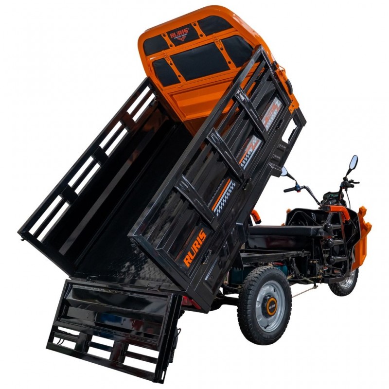 Triciclu electric cargo RURIS Pilot 3130N, Motor 3600W, Baterie 72V 58Ah, Autonomie 80 km, Capacitate 603 kg, Frana Fata Disc / Spate Tambur, Negru