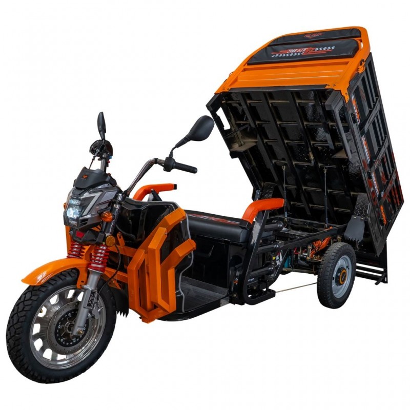 Triciclu electric cargo RURIS Pilot 3130N, Motor 3600W, Baterie 72V 58Ah, Autonomie 80 km, Capacitate 603 kg, Frana Fata Disc / Spate Tambur, Negru