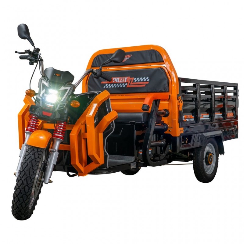 Triciclu electric cargo RURIS Pilot 3130N, Motor 3600W, Baterie 72V 58Ah, Autonomie 80 km, Capacitate 603 kg, Frana Fata Disc / Spate Tambur, Negru