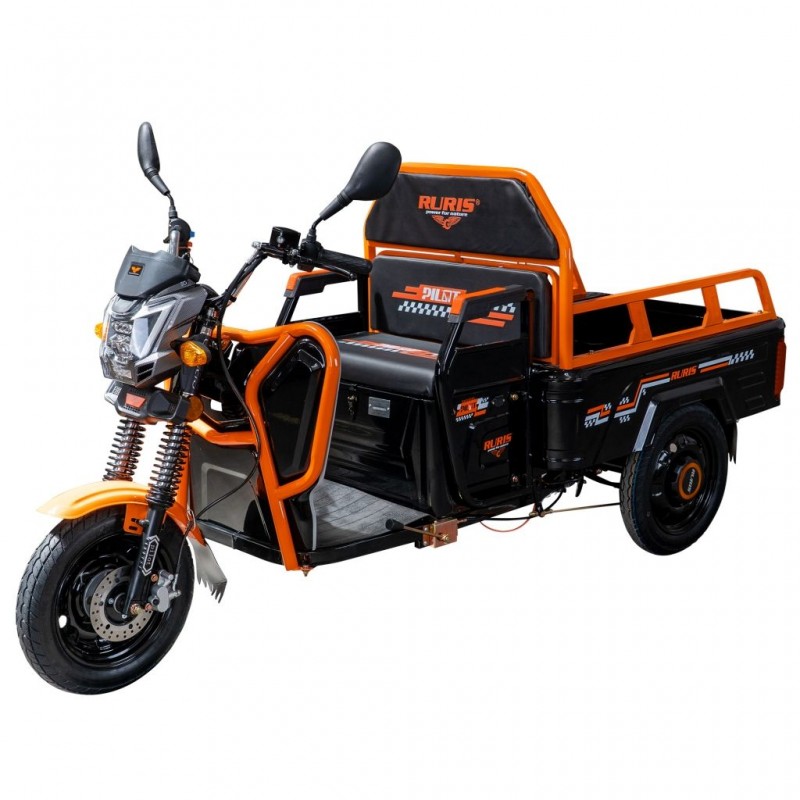Triciclu Electric Cargo RURIS Pilot 3110N – Motor 2000W, Baterie 72V 32Ah, Autonomie 80 km, Sarcina 300 kg, Max. 25 km/h, Negru