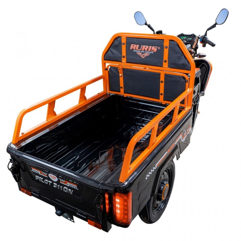 Triciclu Electric Cargo RURIS Pilot 3110N – Motor 2000W, Baterie 72V 32Ah, Autonomie 80 km, Sarcina 300 kg, Max. 25 km/h, Negru