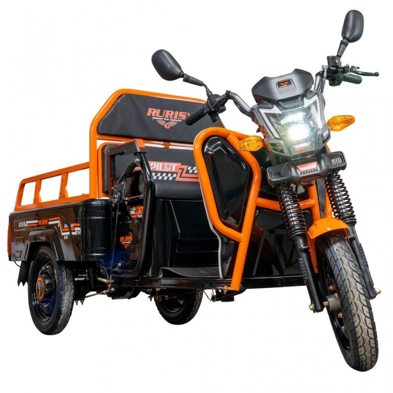 Triciclu Electric Cargo RURIS Pilot 3110N – Motor 2000W, Baterie 72V 32Ah, Autonomie 80 km, Sarcina 300 kg, Max. 25 km/h, Negru