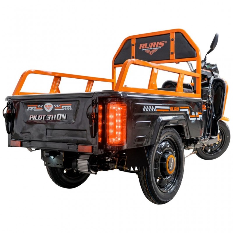 Triciclu Electric Cargo RURIS Pilot 3110N – Motor 2000W, Baterie 72V 32Ah, Autonomie 80 km, Sarcina 300 kg, Max. 25 km/h, Negru