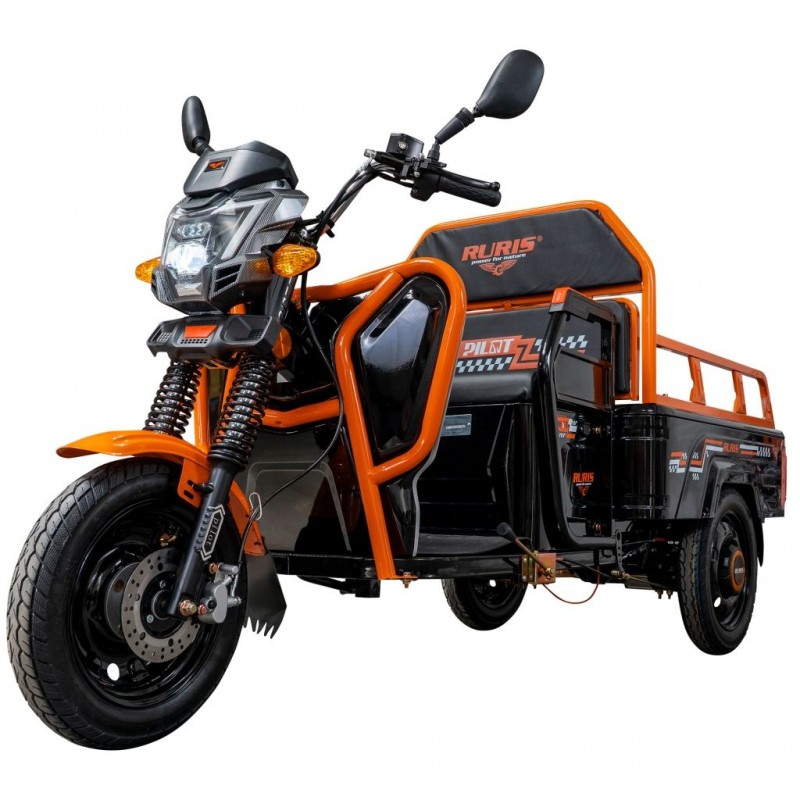 Triciclu Electric Cargo RURIS Pilot 3110N – Motor 2000W, Baterie 72V 32Ah, Autonomie 80 km, Sarcina 300 kg, Max. 25 km/h, Negru