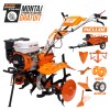 Motosapatoare RURIS 731ACC3 + roti cauciuc 5.00-8+rarita+plug+adaptor+dispozitiv scos cartofi+roti metalice 400 fara manicot+cultivator+remorca RURIS 550S 8.5 CP