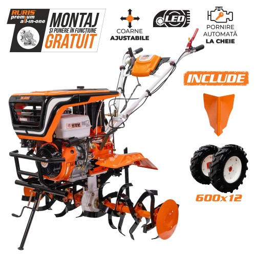 motosapatoare ruris 918k + roti cauciuc 6.00-12+rarita