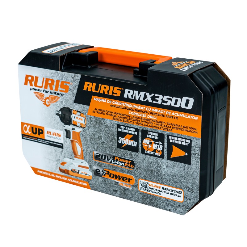 Masina de insurubat cu impact pe acumulator RURIS RMX 3500