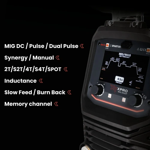 Spartus XPRO350 DP - 350A,  Aparat de sudura MIG MAG Pulsat, 400V Rola 15Kg